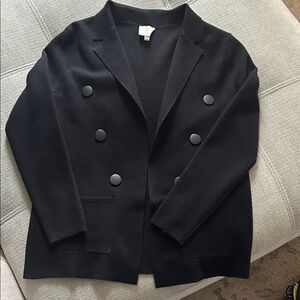 Sioni Black Double-Breasted Blazer